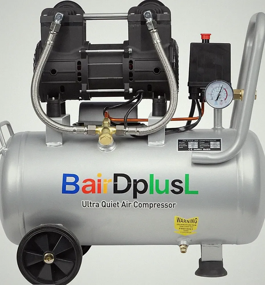 3.2 Gallon Ultra Quiet Air Compressor 110V/60Hz 1.5HP 8.8CFM, Oil-Free 70dB