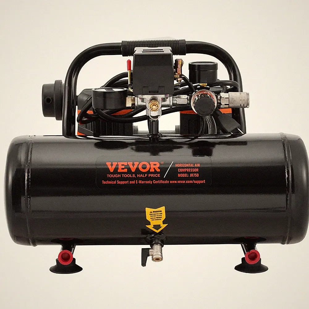 835W Oil-Free 2gal 8bar Air Compressor Horizontal Compact Design