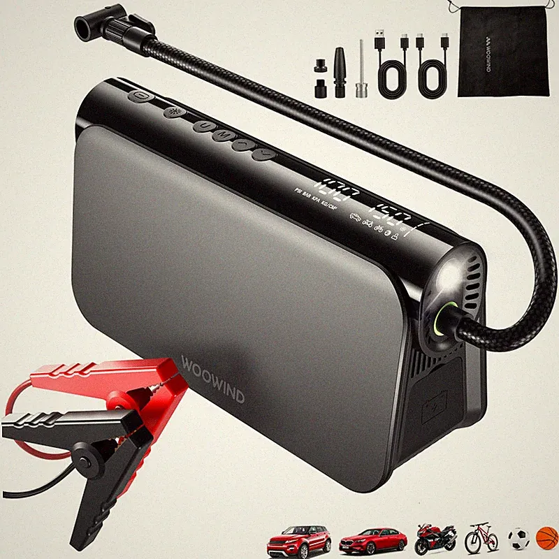Woowind Jump Starter Air Compressor 3-In-1 Car Battery Booster 65W Power Bank